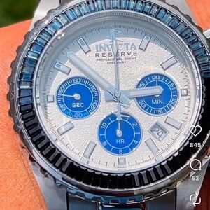 Invicta Reserve Men's Silver and Blue speedway
